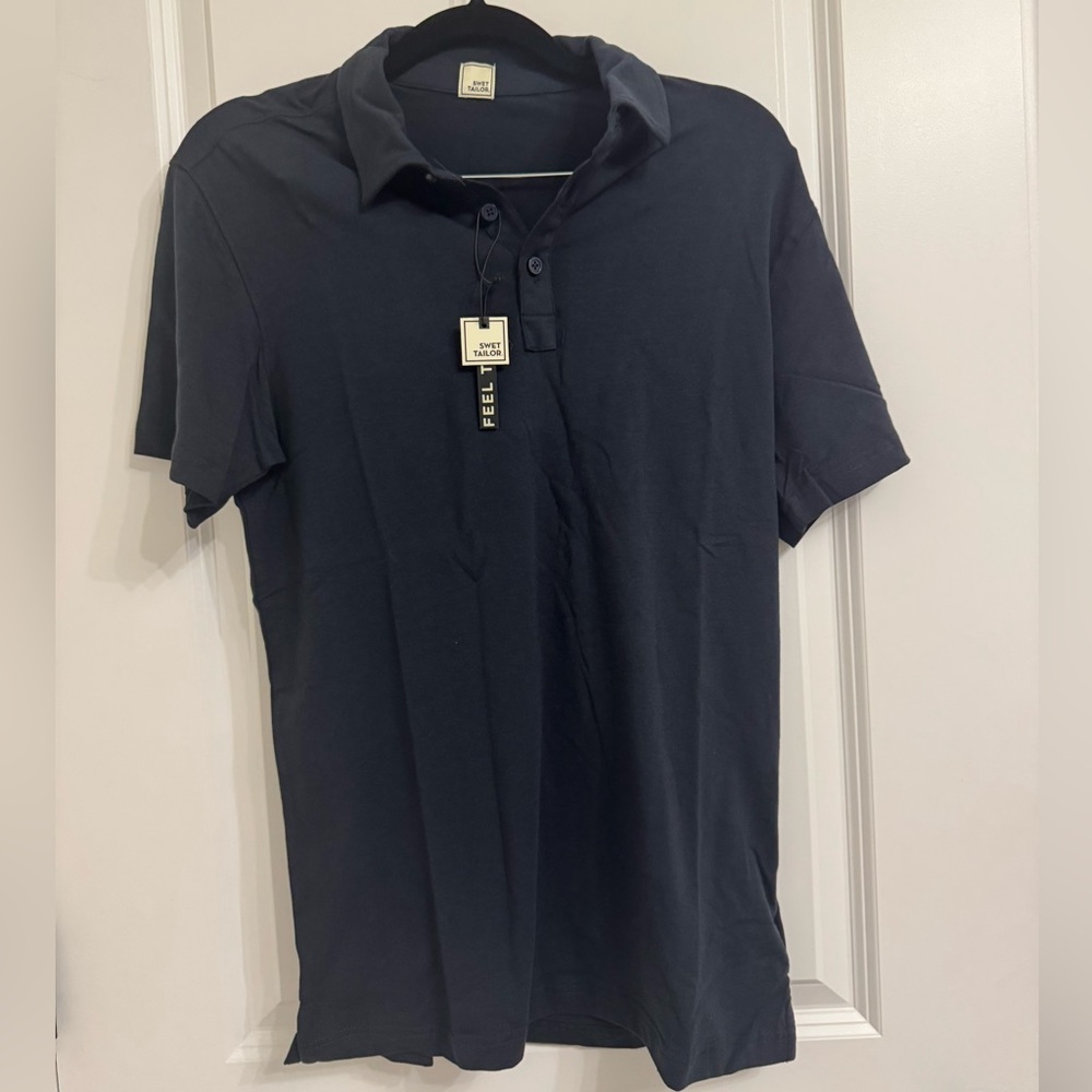 NWT men’s navy swet tailor SS polo shirt. Size S